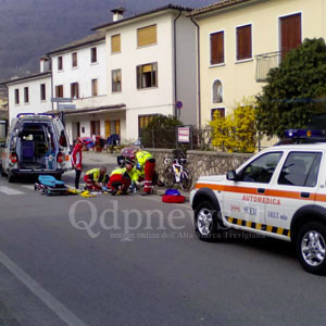 Caduto in centro a Miane: ciclista trasportato in elicottero all’ospedale di Treviso